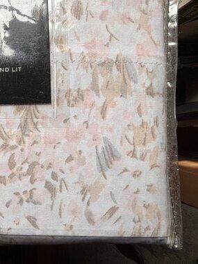 RALPH LAUREN Abstact Watercolor King Size Cotton Sheet Set  crisp percale cotton